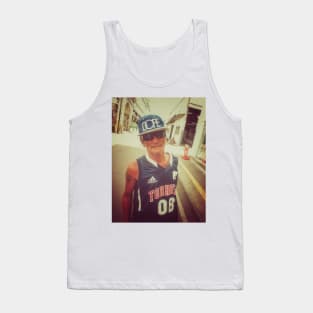 Portrait of stylish cool hip-hop Asian man on a city street in Philippines. Tank Top